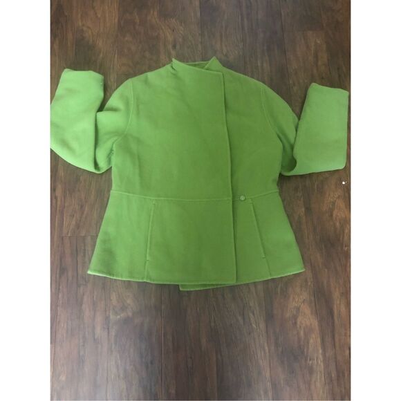 Eileen Fisher Wool Cashmere Blend Jacket Women’s XS Lime Green - Picture 13 of 15